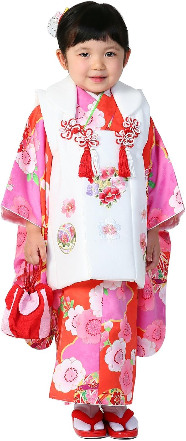 Amazon 七五三 3歳 被布セット 女の子 着物 フルセット お祝い着 レッド 着物 浴衣 通販