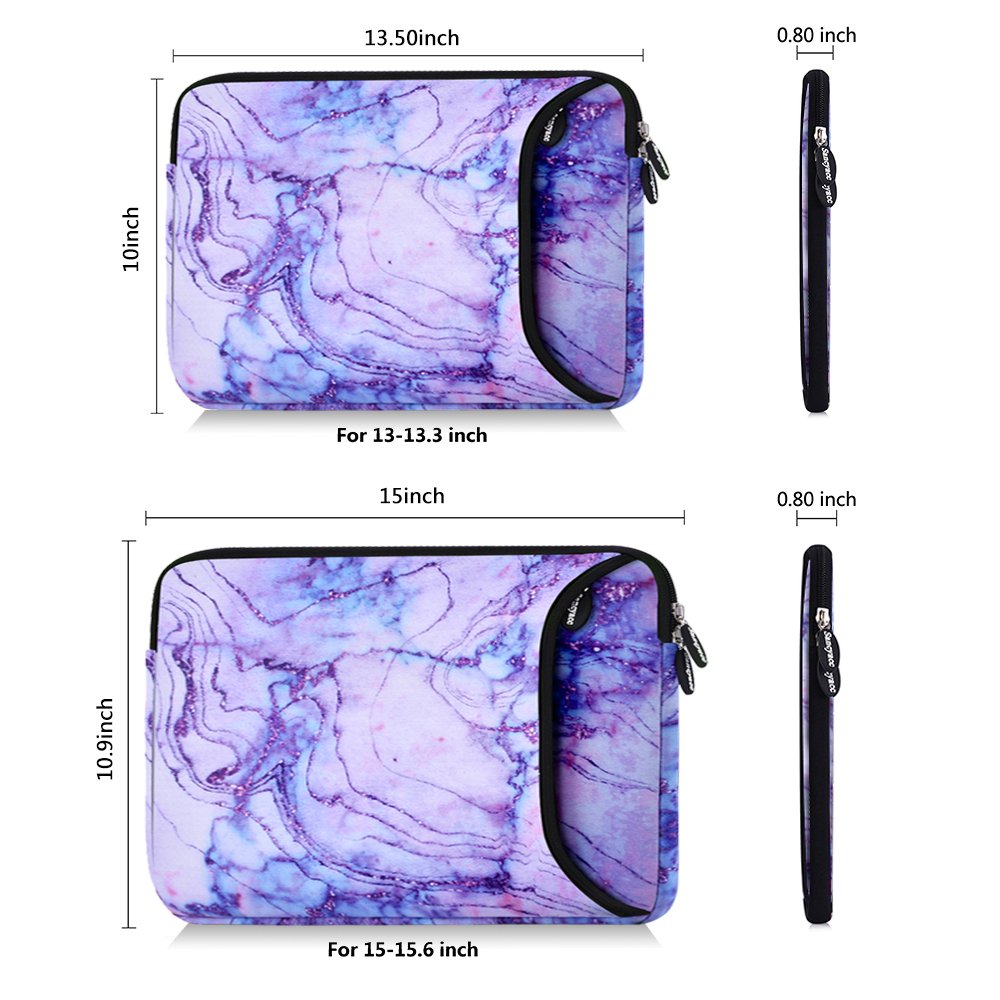 Sancyacc Laptop Sleeve, Sleeve Bag for 13-13.3 Inch, Water-resistant Fabric laptop Case with Pocket for Macbook, Acer Aspire, Toshiba Satellite, Dell, Chromebook Notebook (Shining Purple)