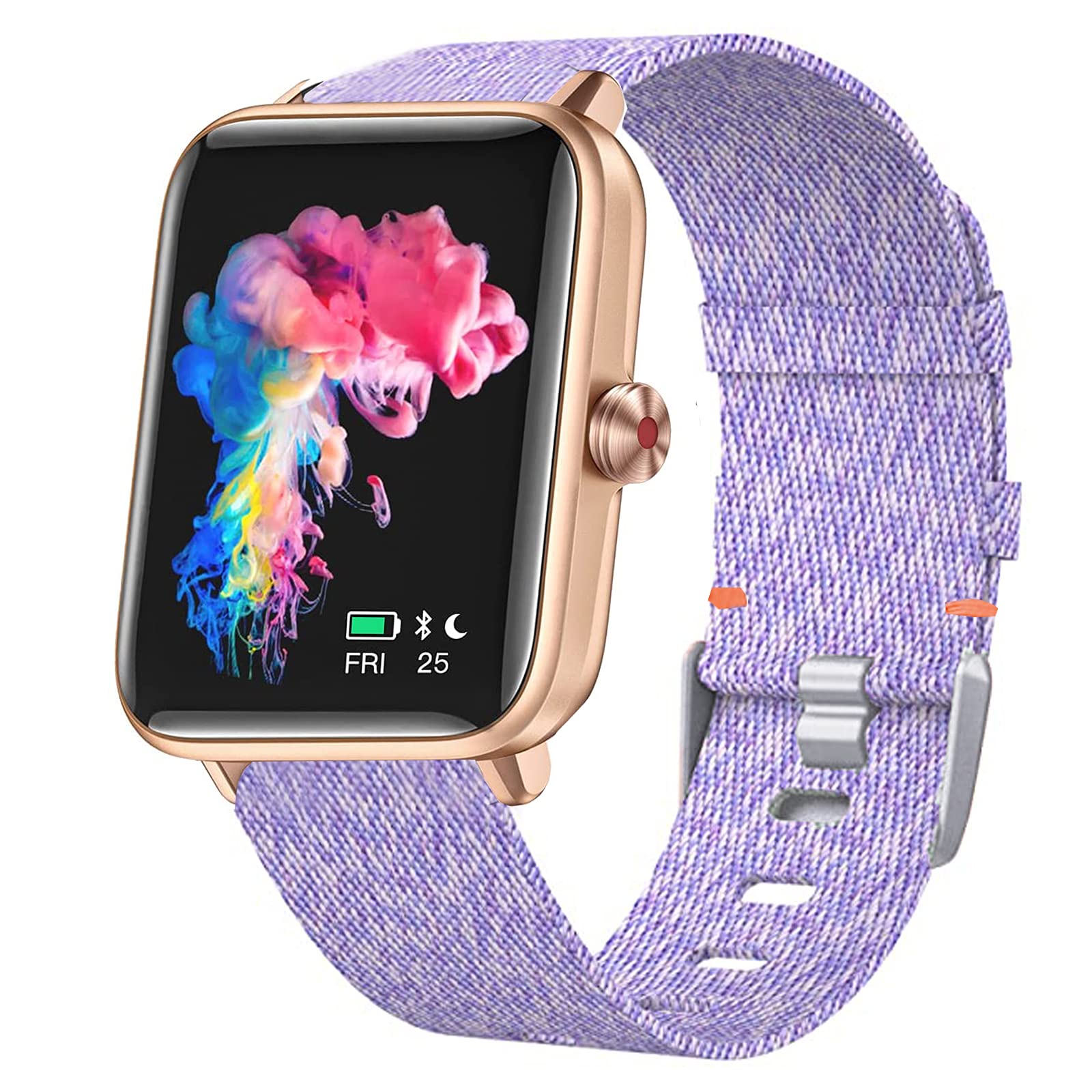 Giaogor GT01 Smartwatch Band, Fabric Elastic Scrunchie Elastic Women Cute Replacement Straps Compatible for Dirrelo GT01 / LETSCOM GT01 1.55" / Hamile Smart Watch (Purple)