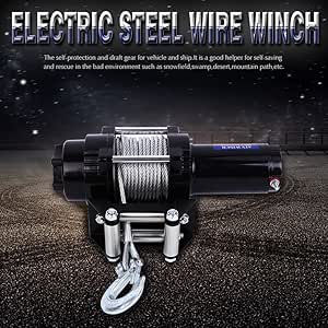 Amazon.com: Electric Winch, 12v Winch with Remote Switch 15m Wire Rope