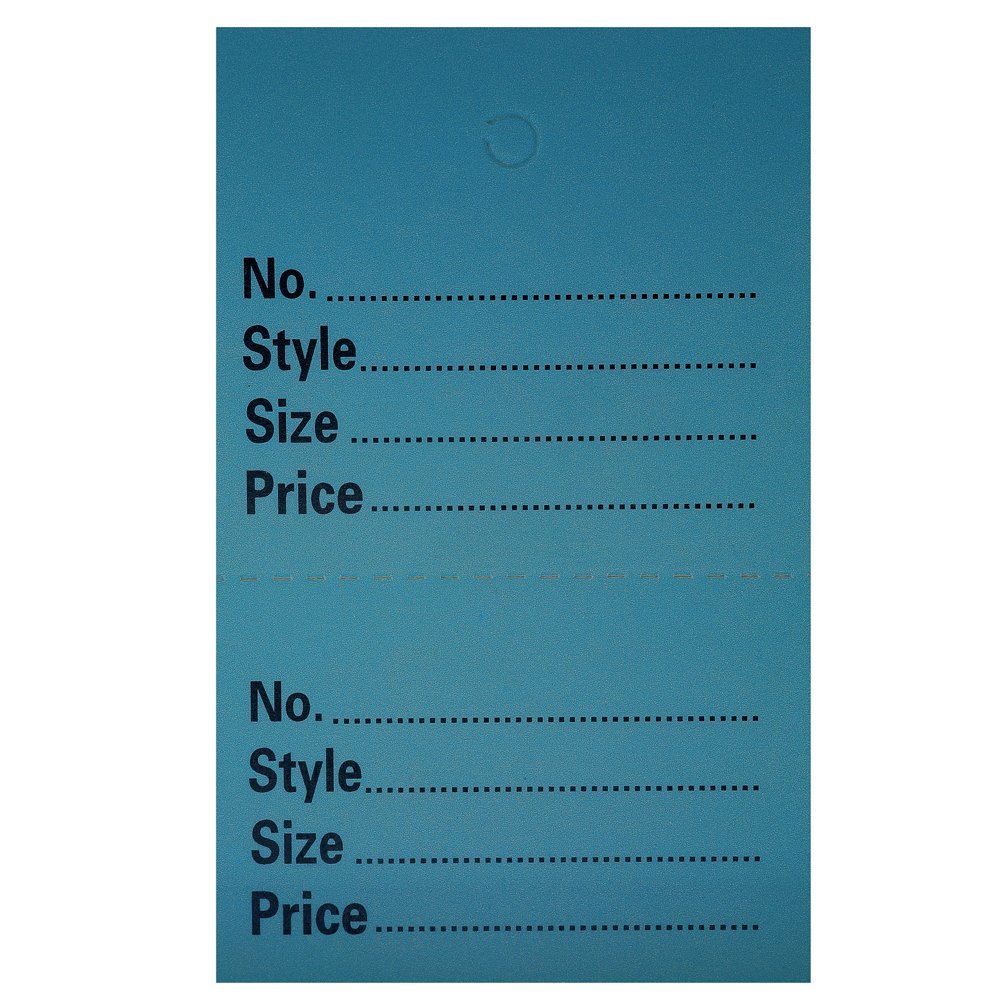 1000 UNSTRUNG Blue Perforated Clothes/Garment Reference Stock Ticket/Tags/Labels
