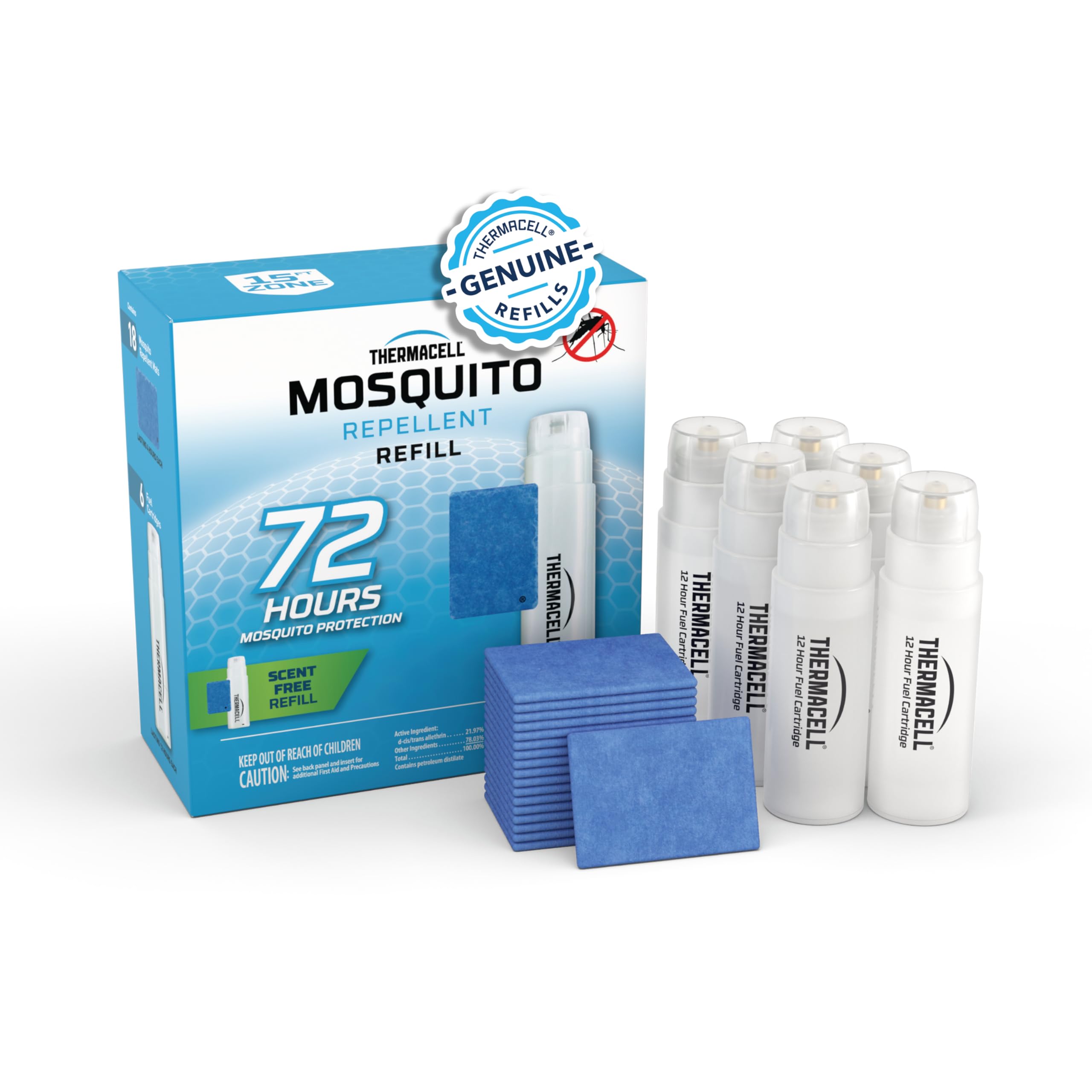Thermacell Mosquito Repellent Refills; Compatible with Any Fuel-Powered Thermacell Repeller; Highly Effective, Long Lasting, No Spray or Mess; 15 Foot Zone of Mosquito Protection Image