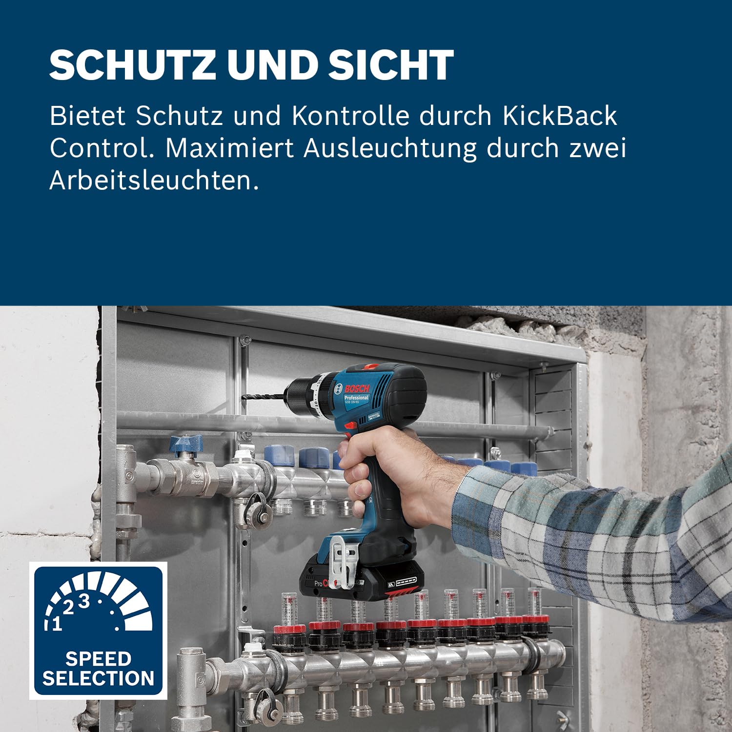 Bosch Professional 18V System Akku-Bohrschrauber GSB 18V-65 (bürstenloser Motor, Kopflänge 175) 4