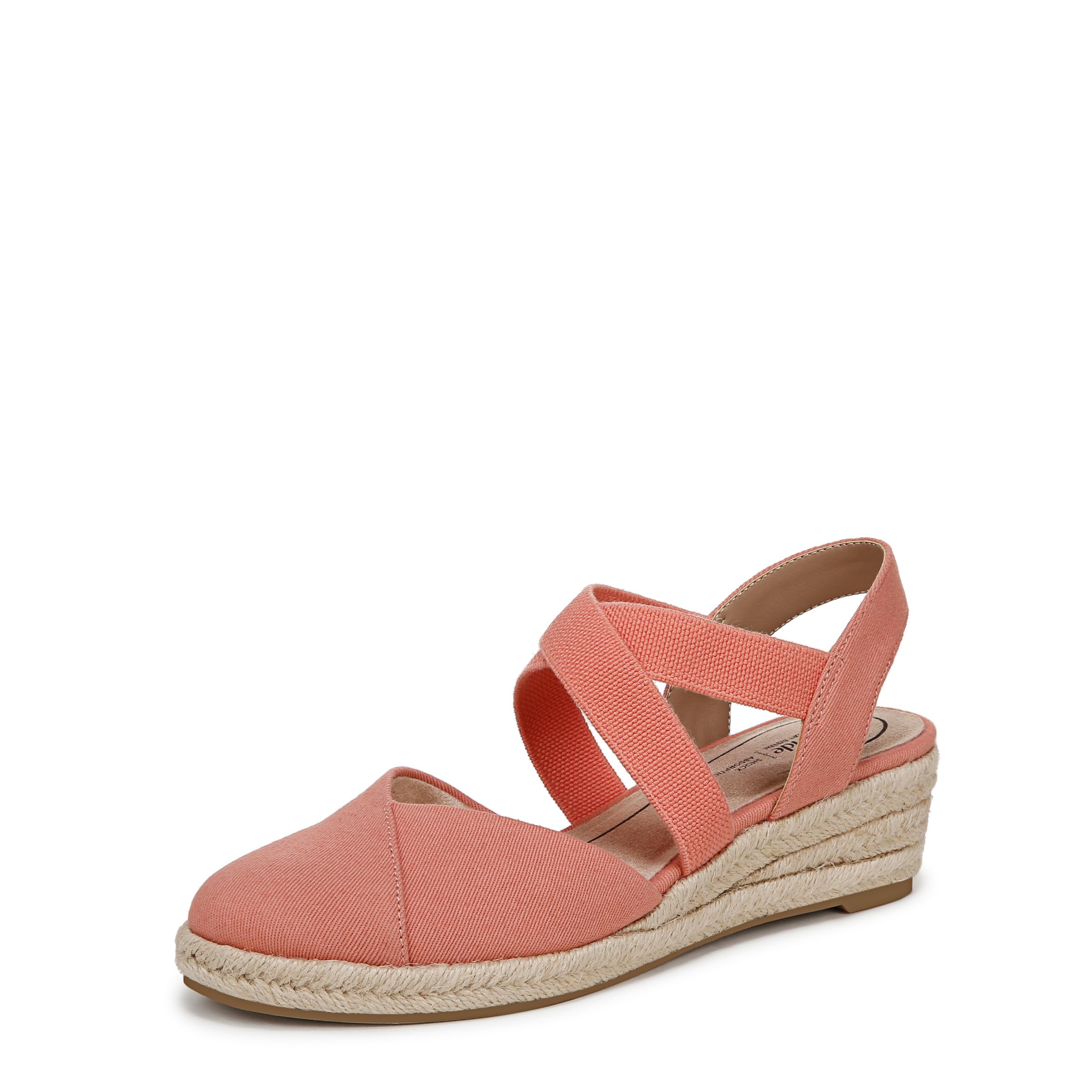 LifeStride Womens Kimball Espadrille Wedge Sandal Coral Pink 8.5 M