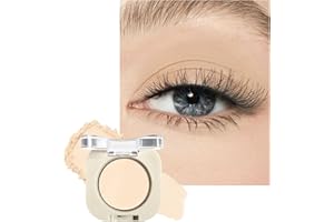 Nude White Matte Single Eyeshadow, Neutral Lightweight Long Lasting Pigment Eyeshadow Palette for Older Women, Smooth Blendab