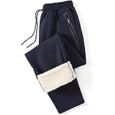 STICKON Mens Winter Fleece Pants Warm Sherpa Lined Sweatpants with Pockets