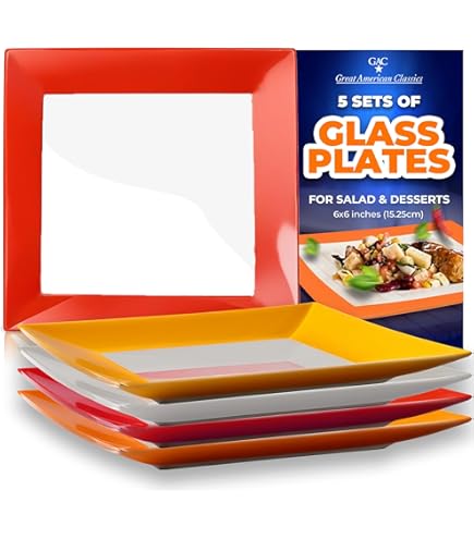 GAC Elegant Designed Square Tepered Glass Dessert