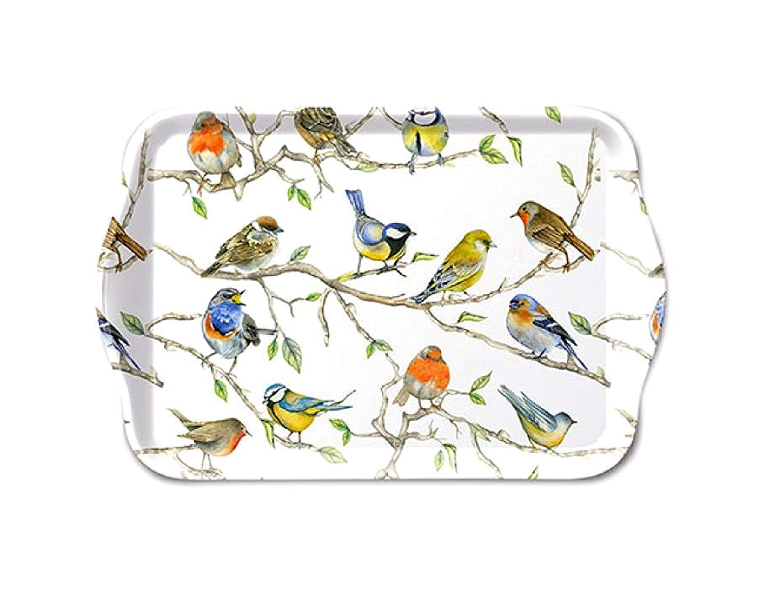 Ambiente Melamine Tray, Birds Meeting, 13 x 21 cm, Decoration, Classic Style, Bird Themed, Rectangular, 0.1 kg