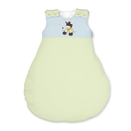 Sterntaler Schlafsack für Babys, Reißverschluss und Knöpfe, Größe: 50/56, Emmi, Grün/Blau