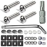 Aootf License Plate Screws Anti Theft- Stainless Steel Bolts Fasteners Kits Car Tag Frame Holder, Plate Mounting Hardware- 1/
