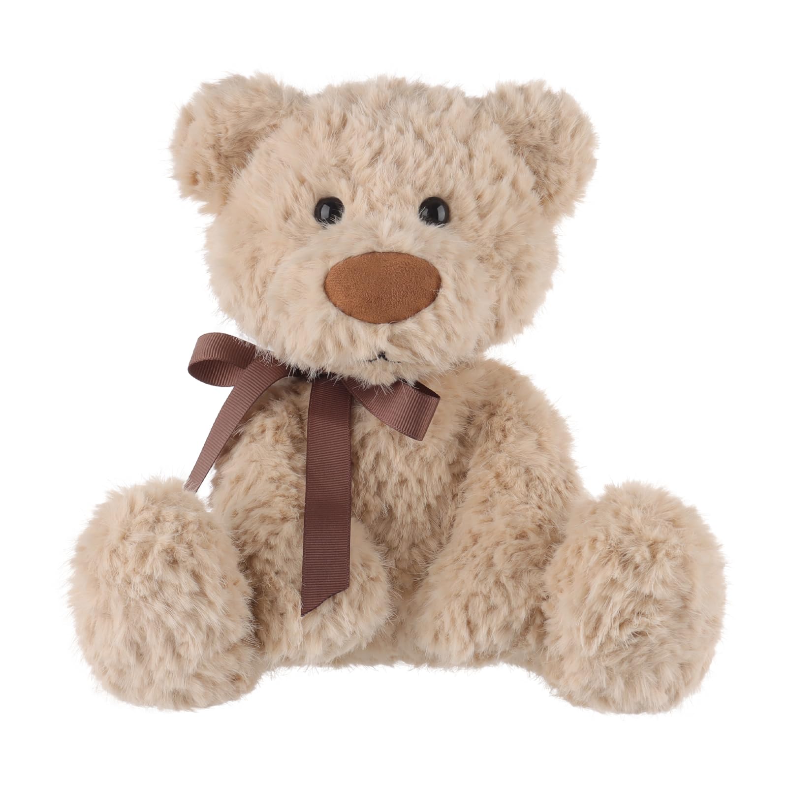 Photo 1 of **BLUE BOW* Apricot Lamb Peanut Bear Plush Stuffed Animals for Kids, Soft Cute Plush Toys for Baby Girl and Boy, Fluffy Peanut Bear Brown