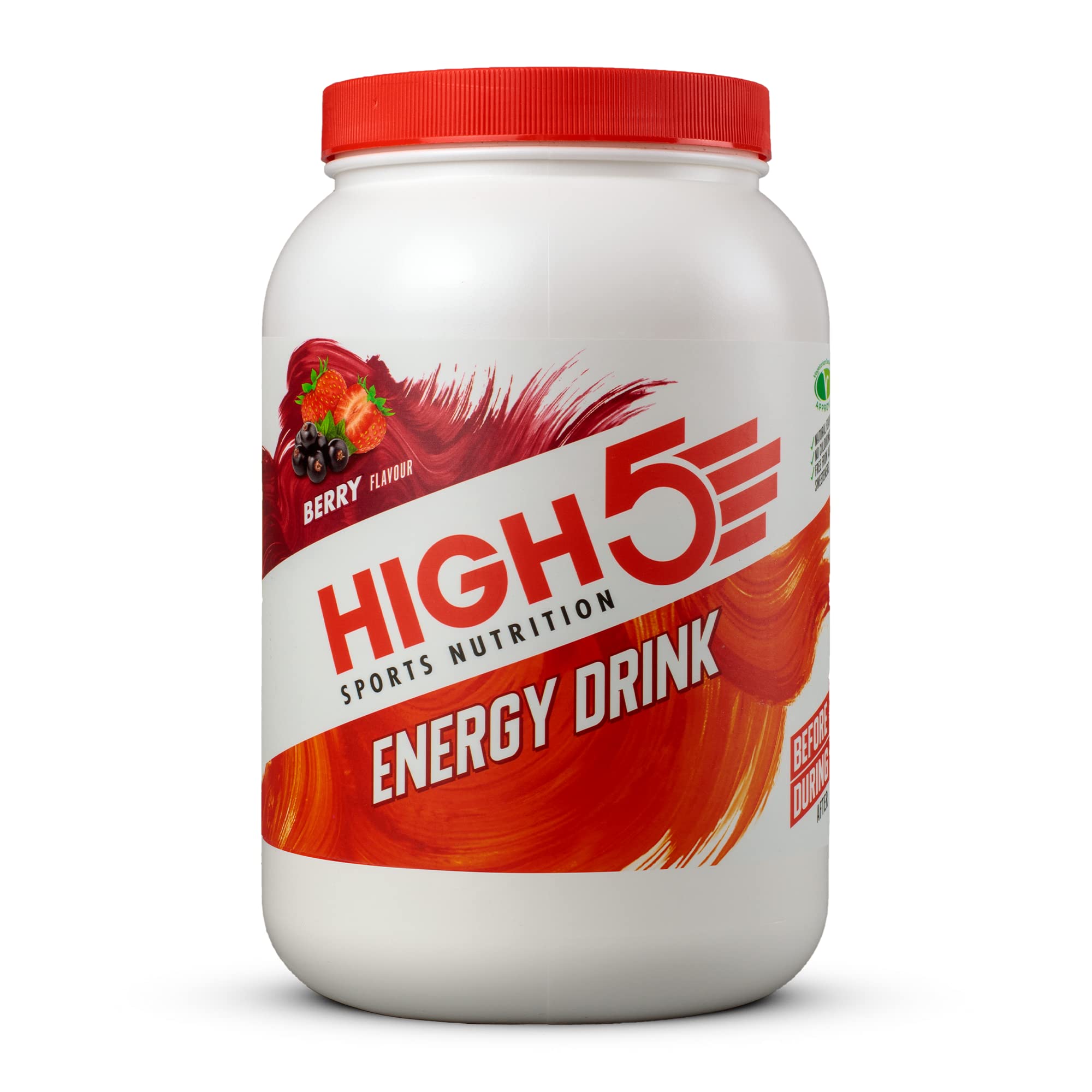 HIGH5 Energy Drink - Electrolytes Sport Energy Drink Powder - Isotonic Drink with 2:1 Fructose - Hydration for Running, Cycling, Endurance Fuel - Natural Flavours, Vegan (Berry, 2.2kg - 46 Servings)