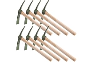 Lothee 8 Pcs Pick Mattock Hoe 14 Inch Heavy Duty Forged Garden Pick Axe with Non-Slip Handle Weeding Mattock Hoe Agriculture Hand Tools for Weeding Cultivating Camping or Prospecting