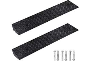 PZ Rubber Curb Ramp, 4" Rise Height 2 Pack, Heavy-Duty 2 T Capacity Threshold Ramps, 39.4" L x 9.8" W Driveway Ramps for Cars, Wheelchairs, Bikes, Motorcycles