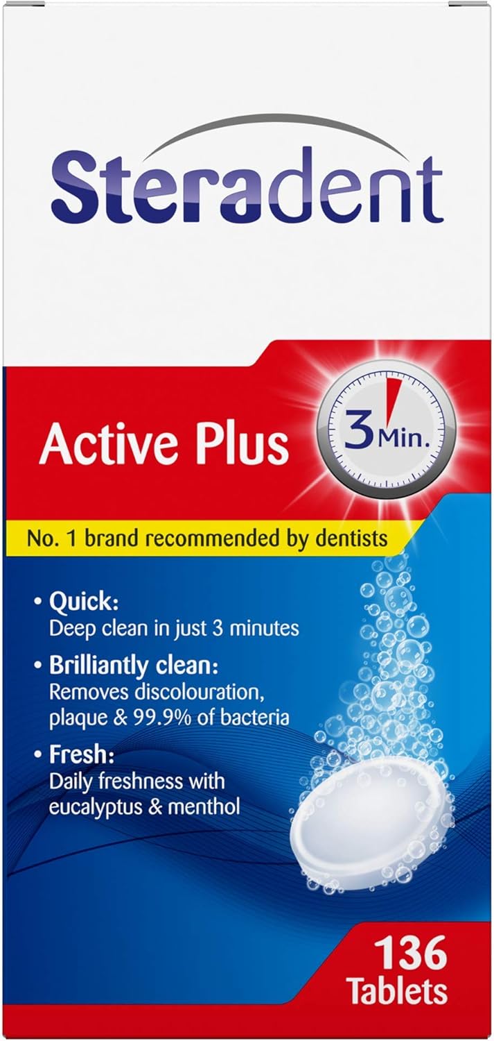 Steradent Denture Cleaning Tablets, Pack of 136 Amazon.co.uk Health