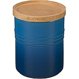 Le Creuset Stoneware Canister with Wood Lid, 2.5 qt. (5.5" diameter), Marseille