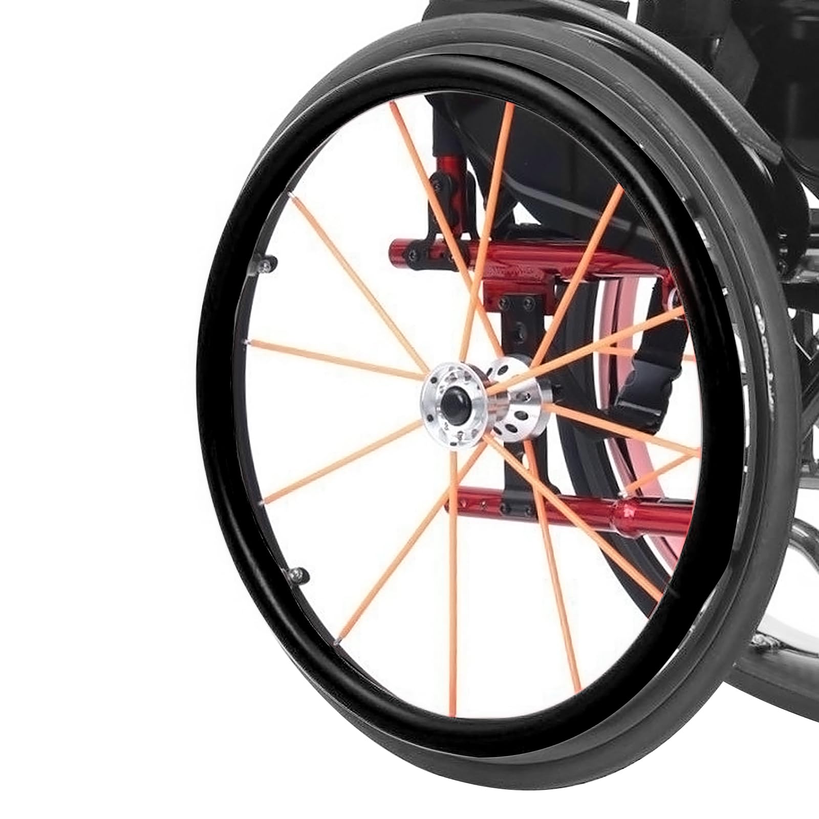 22/24-Inch Silicone Wheelchair Push Rim Covers,Non-Slip Wear-Resistant Hand Push Cover, Wheelchair Handrim Covers,Wheelchair Rear Wheel Cover for Improve Grip and Traction (22 Inch, Black)