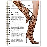 NaZaUK Preppy Y2K Cheetah Print Notebook, College Ruled Spiral Notebook, Leopard Print School Supplies, Cheetah Stuff, Funky Y2K Leopard Boots 5.5 x 8.3