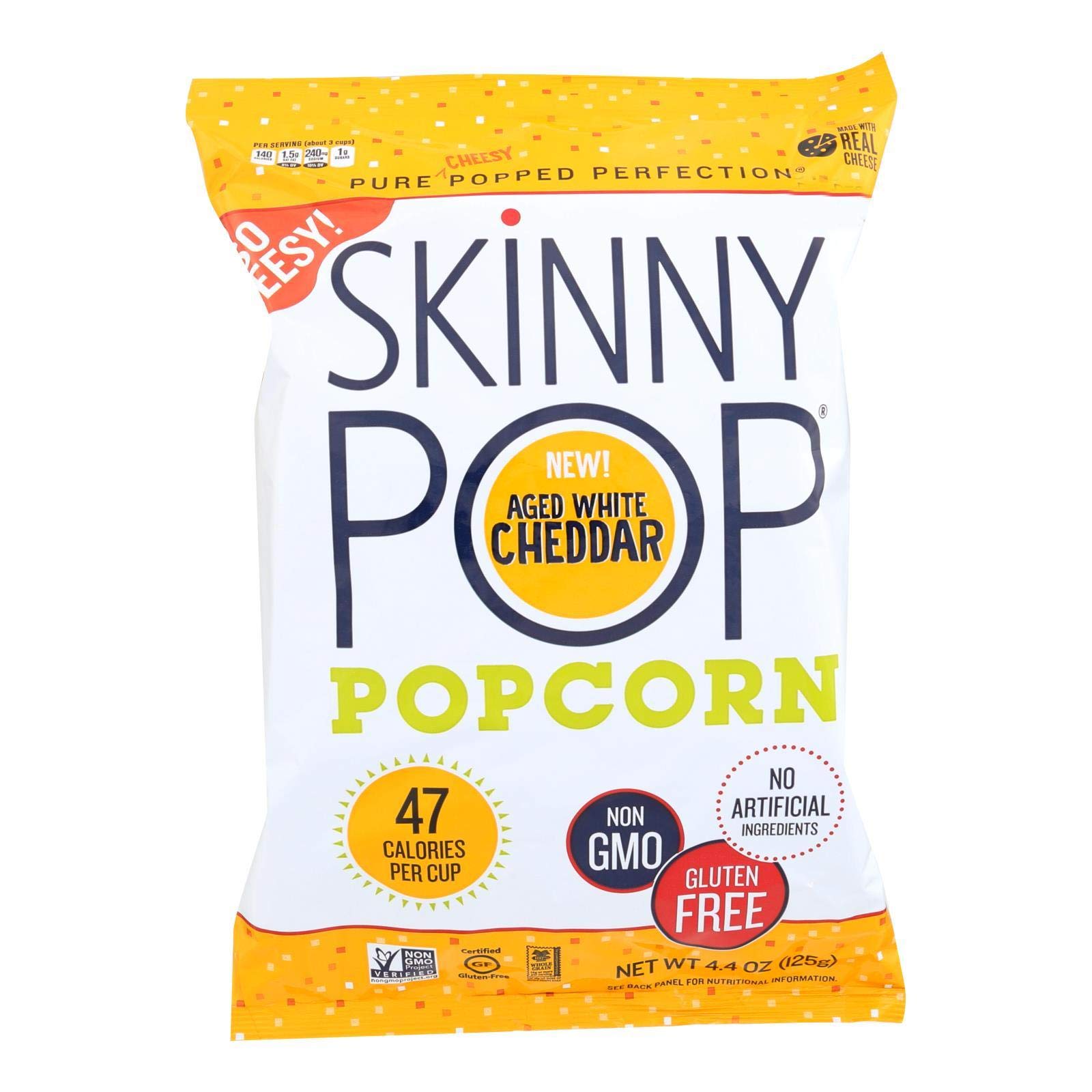 Photo 1 of (BB 01/24/2026
Skinnypop Aged White Cheddar Popcorn, 4.4 Ounce - 12 per case.