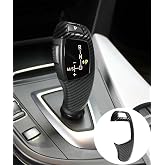 SUJADE YAKEFLY Carbon Fiber Car Gear Shift Knob Cover,Car Sticker Decals Gear Shift Knob Cover,Carbon Fiber Pattern for F20 F30 F31 F34 X5 F15 X6 F16 X3 F25 X4 F26 F1 Accessories