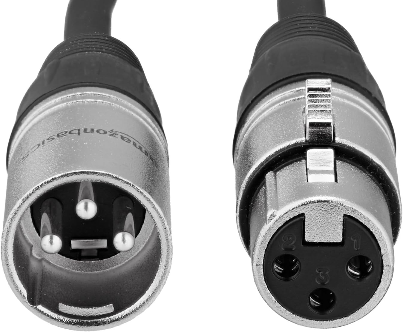 Basics XLR Male to Female Microphone Cable - 25 Feet, Black: Musical Instruments