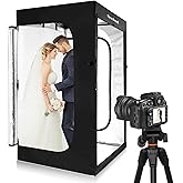 SYSCLOUD Photo Studio Light Box, 47"x39"x78" Professional Dimmable Shooting Tent Kit with 640 LEDs Lights & 3 Kinds Double-Sided Color Backgrounds for Large Product Photography