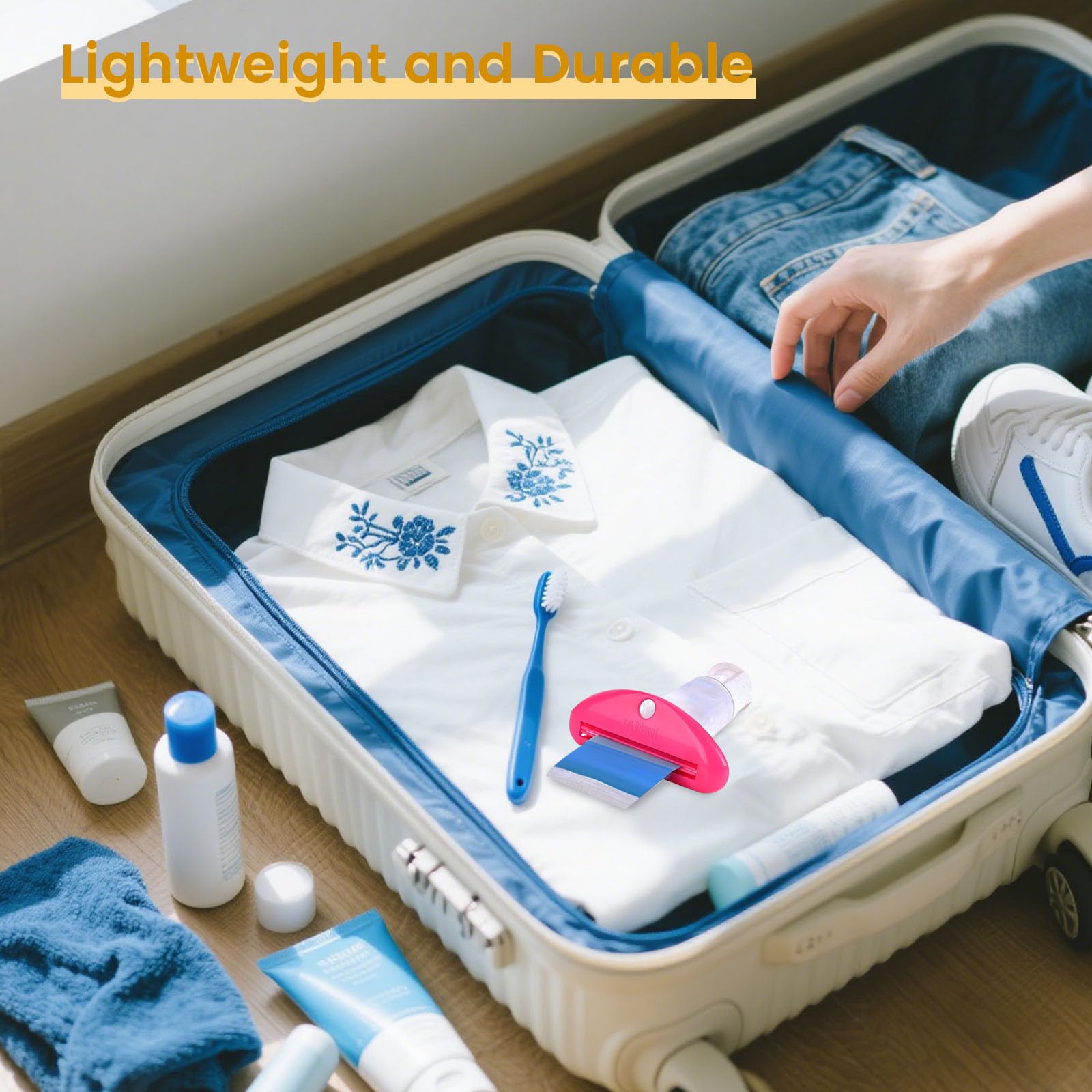 LOVEINUSA Toothpaste Tube Squeezer Dispenser, 4PCS Hanging Tooth Paste Clips Roller Squeezer Holder for Saving Toothpaste Facial Cleanser Creams Paint, Multicolor