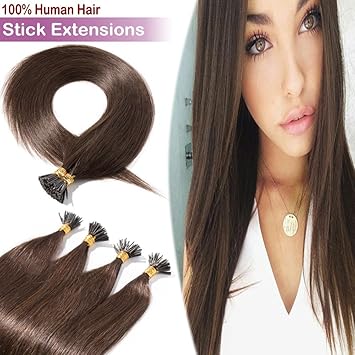 Elailite 22 Inch Medium Brown 22 Inch Stick I Tip Fusion Hair