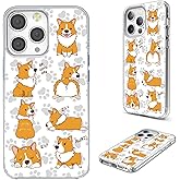 AKORAVO for iPhone 15 Pro Case for Women Girl Men, Full Protective Shockproof Soft TPU Slim Clear Phone Cover Cases Design for iPhone 15 Pro 6.1,Cute Anime Cartoon Animal Pet Dog Corgi