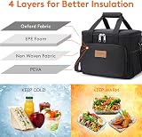 Lifewit 9L Insulated Lunch Bag 12 Can Soft Cooler Black view 2