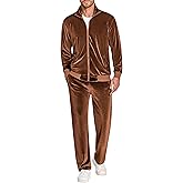 COOFANDY Mens 2 Piece Velour Tracksuit Full Zip Jackets Pants Velvet Jogging Suits Sweatsuit Set