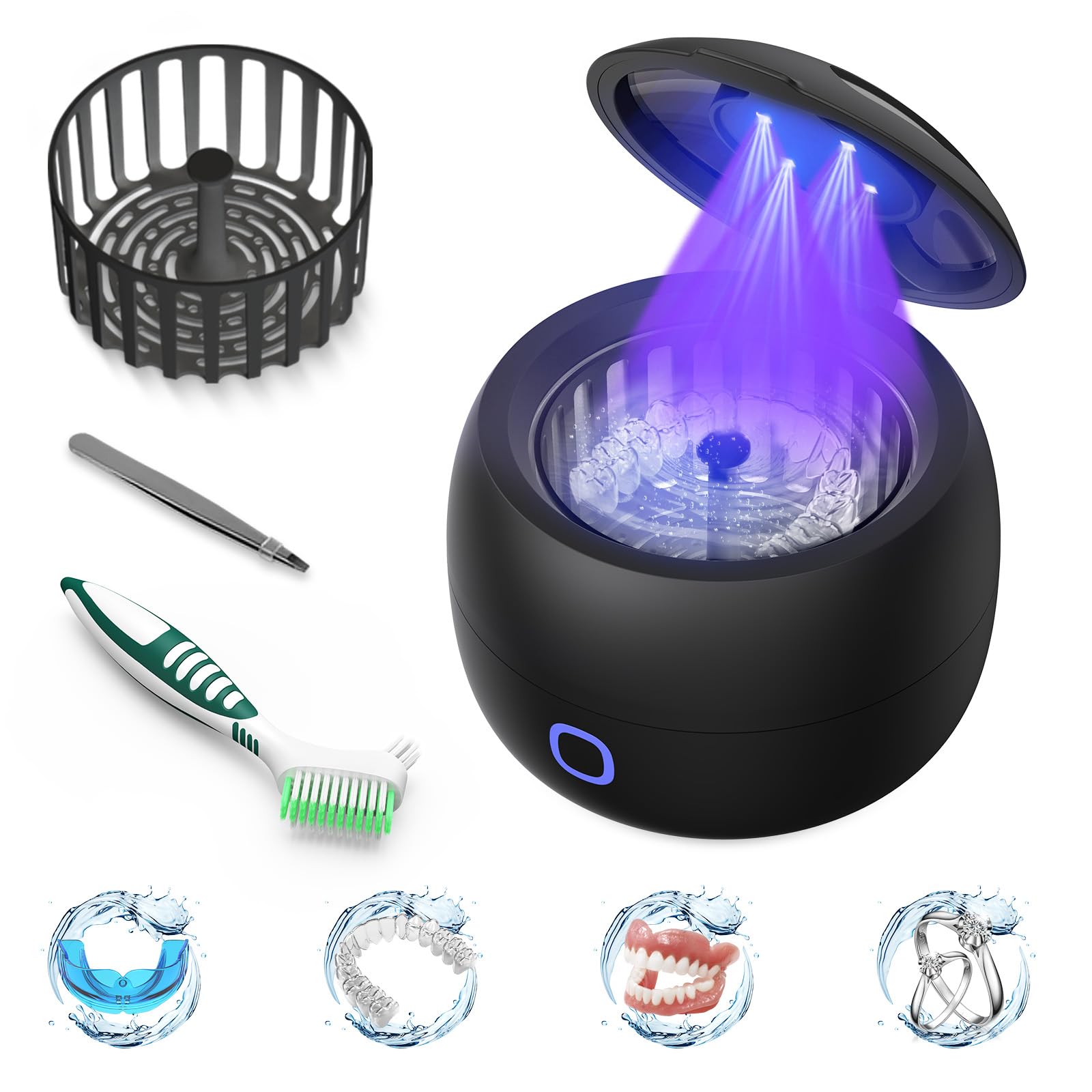 Upgraded Ultrasonic Retainer Cleaner, 45kHz Retainer Cleaner Machine for Denture Cleaner, Retainer Cleaner, Mouth Guard Cleaner, Night Guard Cleaner, Denture Cleaner with 200ML Dental Cleaning Pod Image Upgraded Ultrasonic Retainer Cleaner, 45kHz Retainer Cleaner Machine for Denture Cleaner, Retainer Cleaner, Mouth Guard Cleaner, Night Guard Cleaner, Denture Cleaner with 200ML Dental Cleaning Pod Image