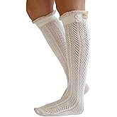 Modern Boho The Original Button Boot Socks with Lace Trim Boutique Socks