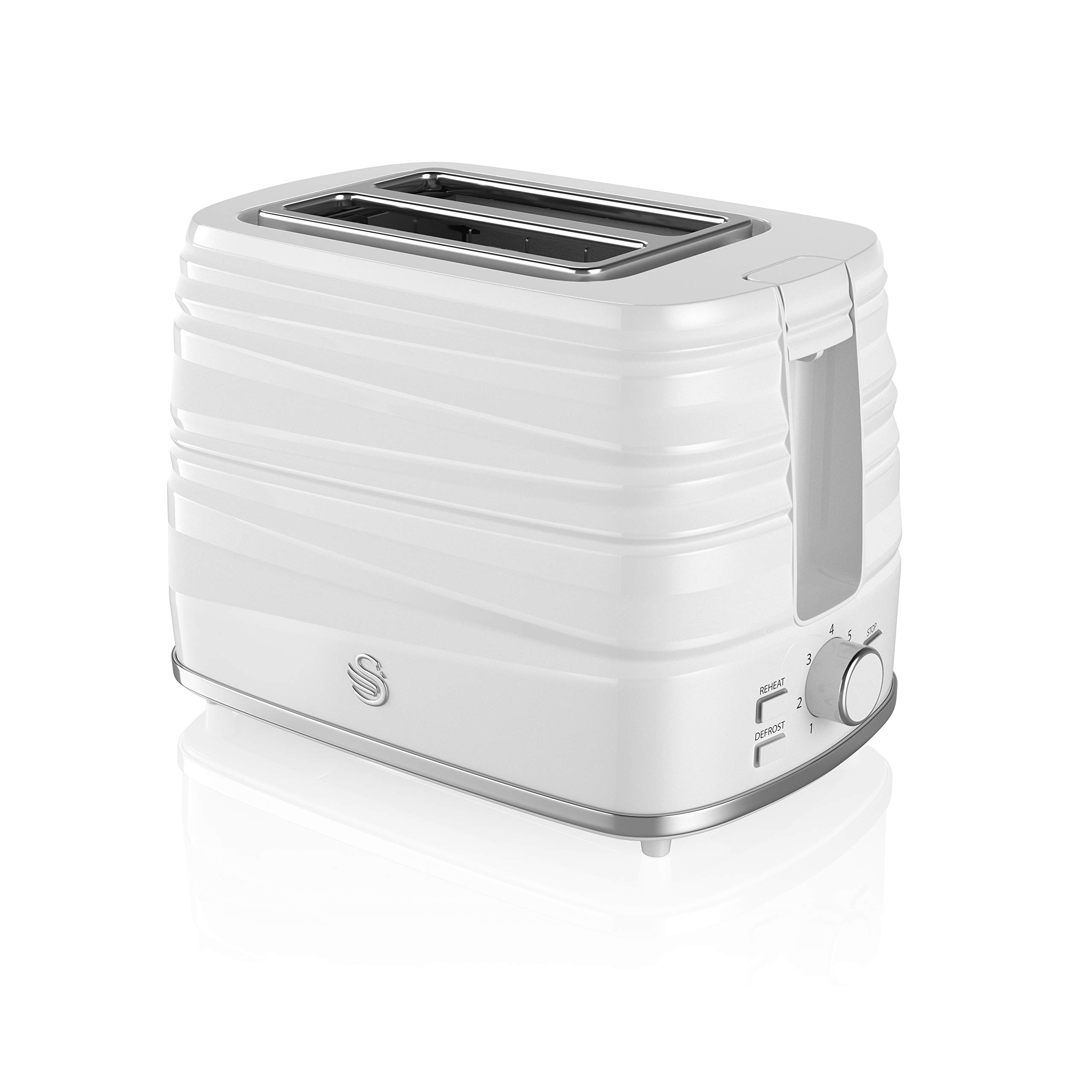 Swan, ST31050WN, 2 Slice Symphony Toaster, High Gloss and Matt Finish, 930 Watt, White