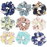 SUSULU Set of 4pcs Women's Chiffon Flower Hair Scrunchies Chiffon Ponytail Holder