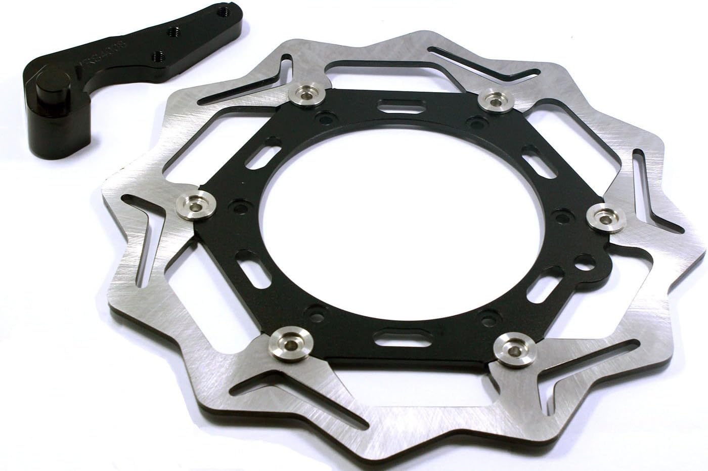 Motorcycle 270MM Aluminum Flaoting Brake Disc Rotor + Bracket Front For KTM SX125 MX125 EXC125 EXC250 MXC300 EXC380 SXC625 XCW400 LC4 Supermoto Enduro (KTM, Black)