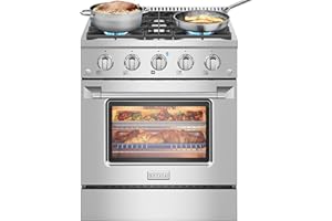 Empava 30 Inch Freestanding Slide-in Gas Range, Pro-Style Single Oven with 4 Sealed Ultra High-Low Burners Cooktop,Heavy Duty Continuous Grates in Stainless Steel