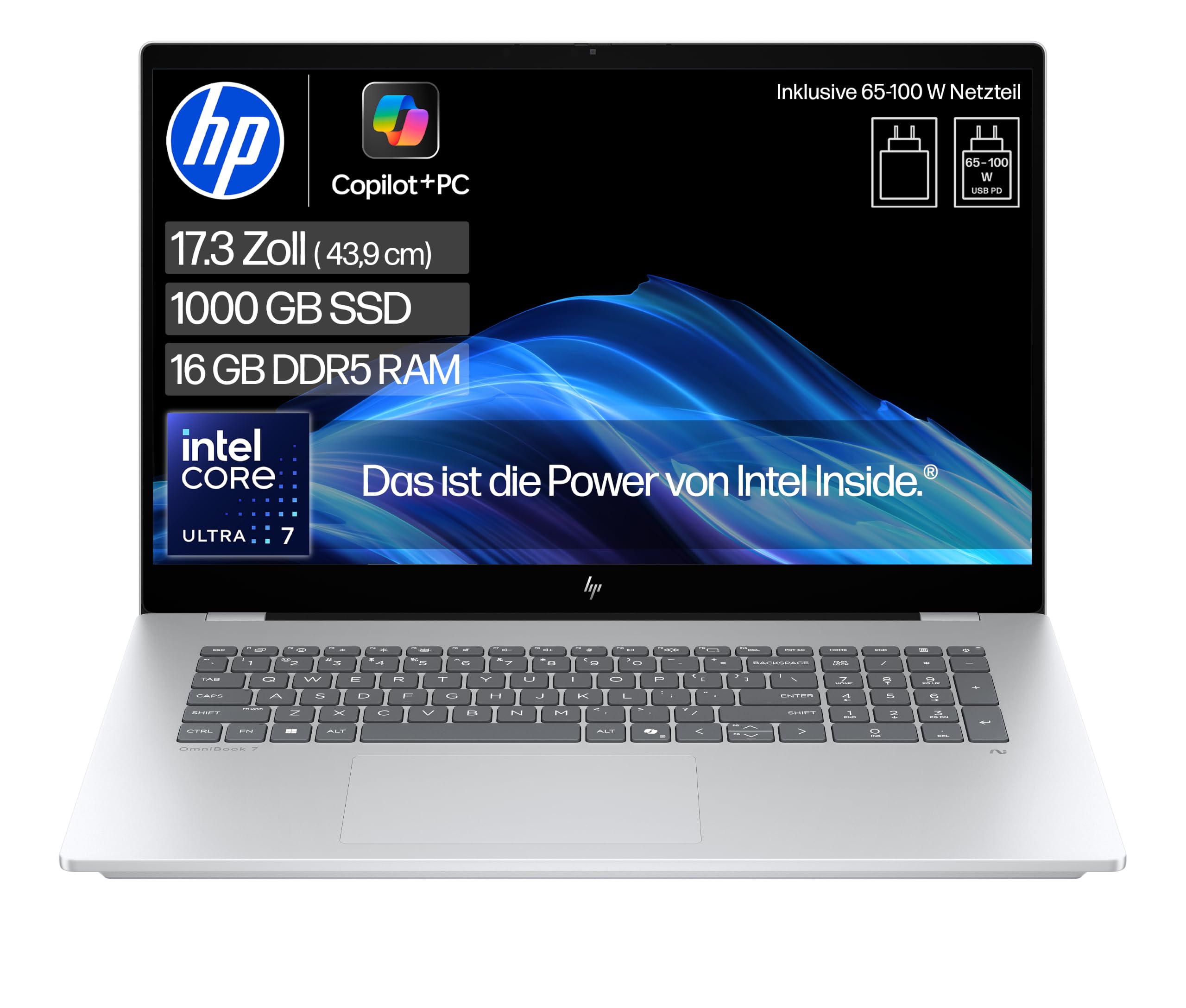 HP OmniBook 7, 17,3" FHD Touch, Intel Core Ultra 7, 16GB RAM, 1TB SSD