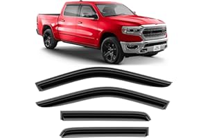 Voron Glass Tape-on Extra Durable Rain Guards for Trucks Dodge RAM 1500 2019-2026 Crew Cab, Window Deflectors, Vent Window Vi