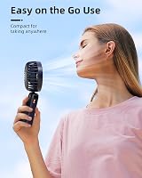 Koonie Portable Handheld Fan 5 Speed 8H Battery Digital Display Dark Blue view 2