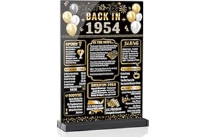 WEMING 70th Birthday Decorations for Men, 70th Anniversary Decorations, 70 Year Old 1954 Birthday Party Decoratinos, Back in 1954 Poster Table Sign
