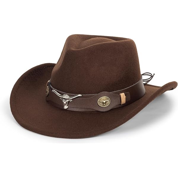 Cowboy Hat for Women Men with Band Wide Brim Suede Cowboy  display picture 3