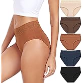 RHYFF Womens Underwear Cotton Hipster Panties Lace Panty Breathable Bikini Underpants Soft Ladies Plus Size Briefs S-3XL