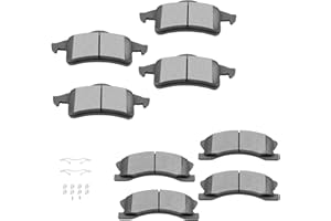 BRAKEUS D945 D791 Front Rear Disc Ceramic Brake Pad Set w/Hardware For Jeep Grand Cherokee 1999-2004