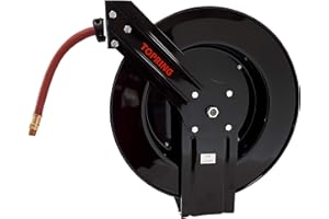 TOPRING 79.336 MAXREEL 1/2" X 50' Professional-Quality Automatic Rewind Air Hose Reel with Technopolymer FLEXhybrid Hose, 3/8