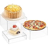 MaxGear 3 Pcs Acrylic Buffet Risers, Clear Food