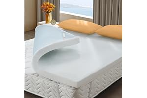 Z-HOM 3 Inch Queen Memory Foam Mattress Topper, Cooling Gel Bed Topper with Premium Removable Skin-Friendly Non-Slip Cover, High Density Ventilated Mattress Pad CertiPUR-US & Oeko-Tex Certified, White