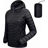 CAMEL CROWN Women's Lightweight Hooded Down Jacket Packable Puffer Insulated Coats