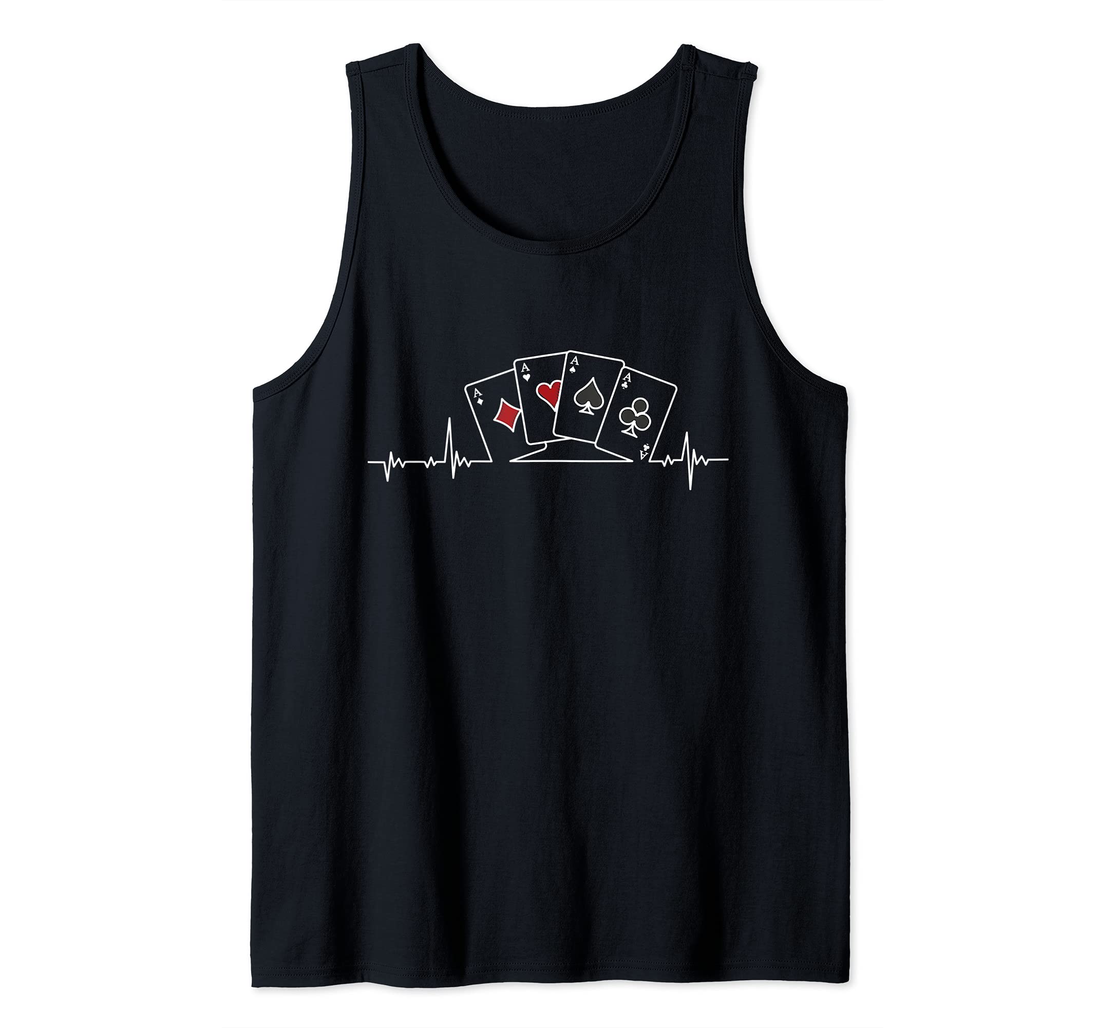 Poker cards flush heartbeat poker player poker card game Tank Top