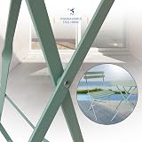SUNMER 3 Piece Patio Bistro Set - Foldable Table & Chairs, Mint Green view 5